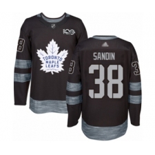 Men's Toronto Maple Leafs #38 Rasmus Sandin Authentic Black 1917-2017 100th Anniversary Hockey Jersey