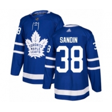 Men's Toronto Maple Leafs #38 Rasmus Sandin Authentic Royal Blue Home Hockey Jersey