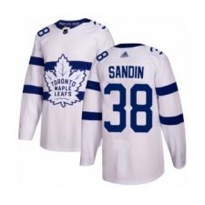 Men's Toronto Maple Leafs #38 Rasmus Sandin Authentic White 2018 Stadium Series Hockey Jersey