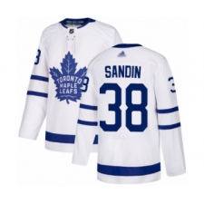 Men's Toronto Maple Leafs #38 Rasmus Sandin Authentic White Away Hockey Jersey