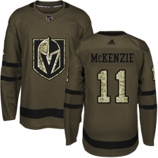Men's Adidas Vegas Golden Knights #11 Curtis McKenzie Authentic Green Salute to Service NHL Jersey