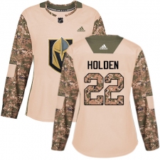 Women's Adidas Vegas Golden Knights #22 Nick Holden Authentic Camo Veterans Day Practice NHL Jersey
