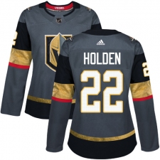 Women's Adidas Vegas Golden Knights #22 Nick Holden Authentic Gray Home NHL Jersey