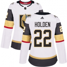 Women's Adidas Vegas Golden Knights #22 Nick Holden Authentic White Away NHL Jersey