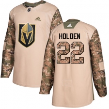 Youth Adidas Vegas Golden Knights #22 Nick Holden Authentic Camo Veterans Day Practice NHL Jersey