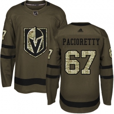 Men's Adidas Vegas Golden Knights #67 Max Pacioretty Authentic Green Salute to Service NHL Jersey