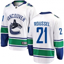 Men's Vancouver Canucks #21 Antoine Roussel Fanatics Branded White Away Breakaway NHL Jersey
