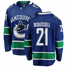 Youth Vancouver Canucks #21 Antoine Roussel Fanatics Branded Blue Home Breakaway NHL Jersey