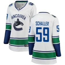 Women's Vancouver Canucks #59 Tim Schaller Fanatics Branded White Away Breakaway NHL Jersey