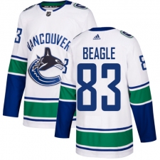 Youth Adidas Vancouver Canucks #83 Jay Beagle Authentic White Away NHL Jersey