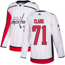 Youth Adidas Washington Capitals #71 Kody Clark Authentic White Away NHL Jersey