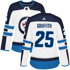 Women's Adidas Winnipeg Jets #25 Seth Griffith Authentic White Away NHL Jersey