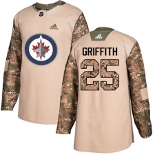 Youth Adidas Winnipeg Jets #25 Seth Griffith Authentic Camo Veterans Day Practice NHL Jersey