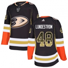 Men's Adidas Anaheim Ducks #48 Isac Lundestrom Authentic Black Drift Fashion NHL Jersey