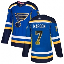 Men's Adidas St. Louis Blues #7 Patrick Maroon Authentic Blue Drift Fashion NHL Jersey