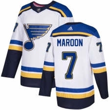 Men's Adidas St. Louis Blues #7 Patrick Maroon Authentic White Away NHL Jersey