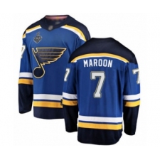 Men's St. Louis Blues #7 Patrick Maroon Fanatics Branded Royal Blue Home Breakaway 2019 Stanley Cup Final Bound Hockey Jersey