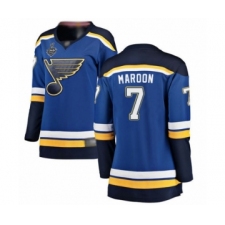 Women's St. Louis Blues #7 Patrick Maroon Fanatics Branded Royal Blue Home Breakaway 2019 Stanley Cup Final Bound Hockey Jersey