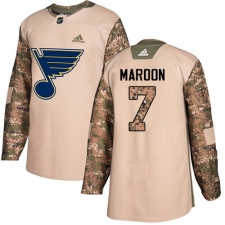 Youth Adidas St. Louis Blues #7 Patrick Maroon Authentic Camo Veterans Day Practice NHL Jersey
