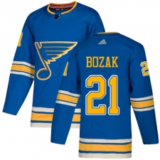 Youth Adidas St. Louis Blues #21 Tyler Bozak Authentic Navy Blue Alternate NHL Jersey