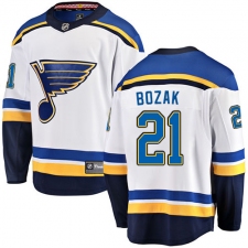 Youth St. Louis Blues #21 Tyler Bozak Fanatics Branded White Away Breakaway NHL Jersey