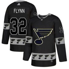 Men's Adidas St. Louis Blues #32 Brian Flynn Authentic Black Team Logo Fashion NHL Jersey