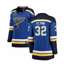 Women's St. Louis Blues #32 Brian Flynn Fanatics Branded Royal Blue Home Breakaway 2019 Stanley Cup Champions Hockey Jersey