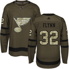 Youth Adidas St. Louis Blues #32 Brian Flynn Authentic Green Salute to Service NHL Jersey