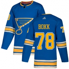 Men's Adidas St. Louis Blues #78 Dominik Bokk Authentic Navy Blue Alternate NHL Jersey