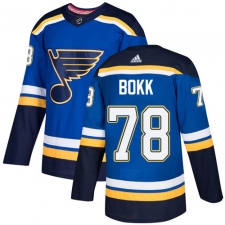 Men's Adidas St. Louis Blues #78 Dominik Bokk Authentic Royal Blue Home NHL Jersey