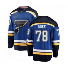 Men's St. Louis Blues #78 Dominik Bokk Fanatics Branded Royal Blue Home Breakaway 2019 Stanley Cup Final Bound Hockey Jersey