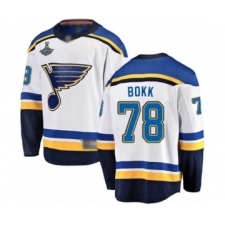 Men's St. Louis Blues #78 Dominik Bokk Fanatics Branded White Away Breakaway 2019 Stanley Cup Champions Hockey Jersey