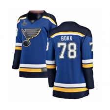 Women's St. Louis Blues #78 Dominik Bokk Fanatics Branded Royal Blue Home Breakaway 2019 Stanley Cup Champions Hockey Jersey