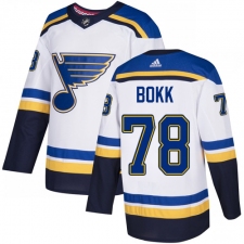 Youth Adidas St. Louis Blues #78 Dominik Bokk Authentic White Away NHL Jersey