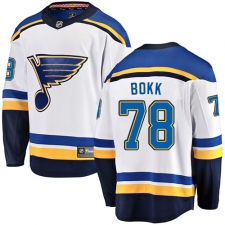 Youth St. Louis Blues #78 Dominik Bokk Fanatics Branded White Away Breakaway NHL Jersey
