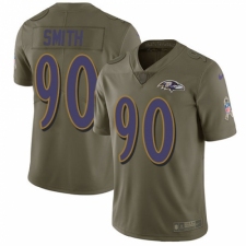 Youth Nike Baltimore Ravens #90 Za Darius Smith Limited Olive 2017 Salute to Service NFL Jersey