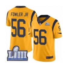 Men's Nike Los Angeles Rams #56 Dante Fowler Jr Limited Gold Rush Vapor Untouchable Super Bowl LIII Bound NFL Jersey