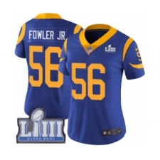 Women's Nike Los Angeles Rams #56 Dante Fowler Jr Royal Blue Alternate Vapor Untouchable Limited Player Super Bowl LIII Bound NFL Jersey