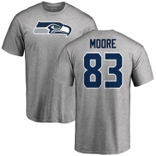 NFL Nike Seattle Seahawks #83 David Moore Ash Name & Number Logo T-Shirt