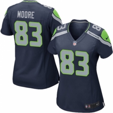 Women's Nike Seattle Seahawks #83 David Moore Game Navy Blue Team Color NFL Jersey