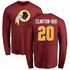 NFL Nike Washington Redskins #20 Ha Clinton-Dix Maroon Name & Number Logo Long Sleeve T-Shirt