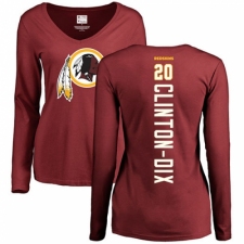 NFL Women's Nike Washington Redskins #20 Ha Clinton-Dix Maroon Backer Long Sleeve T-Shirt