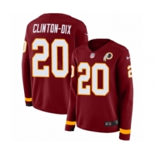Women's Nike Washington Redskins #20 Ha Clinton-Dix Limited Burgundy Therma Long Sleeve NFL Jersey