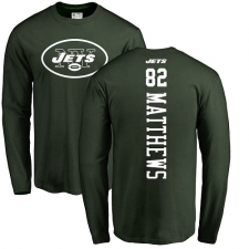 NFL Nike New York Jets #82 Rishard Matthews Green Backer Long Sleeve T-Shirt