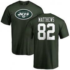 NFL Nike New York Jets #82 Rishard Matthews Green Name & Number Logo T-Shirt