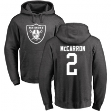 NFL Nike Oakland Raiders #2 AJ McCarron Ash One Color Pullover Hoodie
