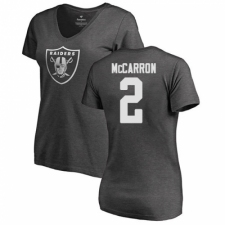 NFL Women's Nike Oakland Raiders #2 AJ McCarron Ash One Color T-Shirt