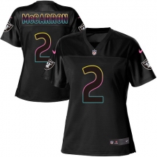 Women's Nike Oakland Raiders #2 AJ McCarron Game Black Fashion NFL Jersey