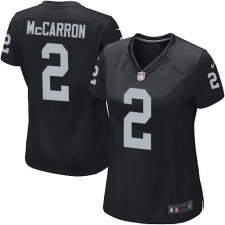 Women's Nike Oakland Raiders #2 AJ McCarron Game Black Team Color NFL Jersey