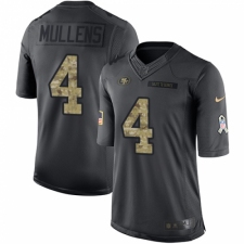 Men's Nike San Francisco 49ers #4 Nick Mullens Limited Black 2016 Salute to Service NFL Jersey